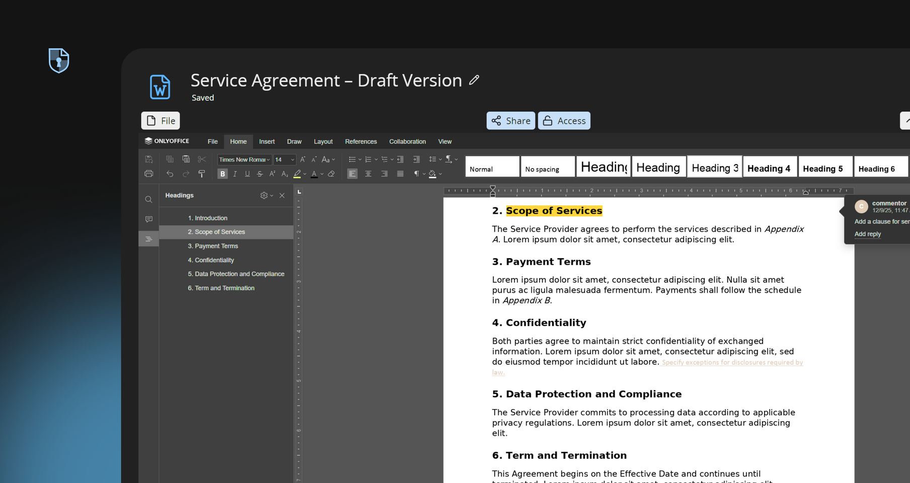 Legal documentation illustration